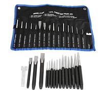 SIXRUN 16 Pc Mechanics Punches and Chisel Set, Premium Heat Treatment Steel Heavy Antirust Punch with Pin Tapered Center Cold Chisels
