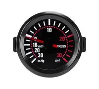 SIXRUN 2 Inch Boost Meter, Digital Analog Pressure Vacuum Gauge with Smoked Lens Blue LED Backlight, for 12V Gasoline Powered Cars Racing Performance Vehicles (PSI)