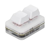 SIXRUN 2 Key Mechanical Keyboard Mini USB Red Switch Keypad (White) | Programmable Macro Pad with Copy Paste Function, Red Switch Mini Keypad for Rhythm Games, USB Wired Gaming Keypad with