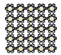 SIXRUN 25PCS 3W LED Light Bead, High Brightness 3.2-3.4V COB Chip Light Source, with Sturdy Aluminum Substrate, for Traffic Landscape Advertising Indoor (30000-35000K)