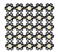 SIXRUN 25PCS 3W LED Light Bead, High Brightness 3.2-3.4V COB Chip Light Source, with Sturdy Aluminum Substrate, for Traffic Landscape Advertising Indoor (20000-25000K)