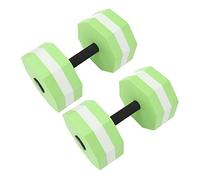SIXRUN 2Pcs High Density EVA Foam Aquatic Dumbbells Water Dumbbells Floating for Strength Training with Buoyant Design for Swimming Pool Aerobic Fitness Rehabilitation (Shaped Green White Green)