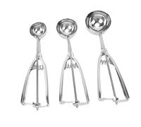 SIXRUN 304 Stainless Steel Cookie Scoop Set, 3 Sizes, Ergonomic Handle, Versatile for Home, Gatherings, with Ice Cream Scooper, for Pudding, Smoothies