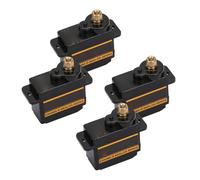 SIXRUN 4 Pack Metal Gear Analog Servo, 12g Micro Servo for ES08MAII, 1.8kg Cm Torque, 0.10sec 60 Degree Speed, 24cm Lead, for RC Plane Helicopter Robot