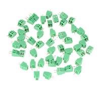SIXRUN 50pcs 2 Pin 2.54mm Pitch Green PCB Screw Terminal Block Connector for PCB Wiring and Low Frequency Applications