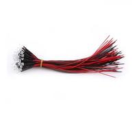 SIXRUN 50pcs Pre Wired LED Diodes, Water Clear White Red Blue Green with 20cm Wire Length for DC 9-12V Low Power Energy Saving 30 Degree Beam Angle (Red Light)