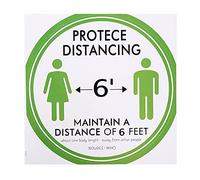 SIXRUN 5PCS Social Distancing Floor Stickers, Bright Colors, Easy to Apply, Removable for Public Areas Like Shops and Hospitals (Green)