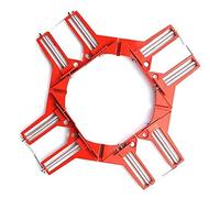 SIXRUN 90 Degree Right Angle Clamp 4 Pack Red Aluminum Alloy Quick Fixing Clip with Anti Plastic Sprayed for Fish Tank Woodworking Picture Frame Glass Aquarium