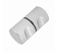 SIXRUN Aluminum Alloy Shower Door Handle Knob for 4-16mm Glass Doors | Chrome-plated, Ergonomic Pull, Includes Mounting Screws and Plastic Ring, Suitable for Bathroom or Office Glass Doors