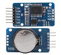 SIXRUN AT24C32 Real Time Clock Module, High Accuracy RTC Board with Battery Backup for PLC Projects, I2C Interface, 32K Memory, Leap Year Compensation Until 2100
