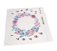 SIXRUN Baby Monthly Blanket, Garland Pattern 39.4x39.4in Photo Background Cloth, Newborn Growth Chart, for Boys Girls