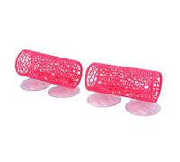SIXRUN Betta Tunnel, Plastic Aquarium Decor with Suction Cup, Fish Hideout for Small Fish Tank, Swimming Tube for Bettas and Shrimp (Pink)