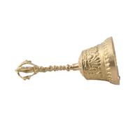 SIXRUN Brass Hand Bell, for Restaurant Hotel Shop Service Call Teacher Lunch, with Clear Loud Sound, Retro Style (As Shown)