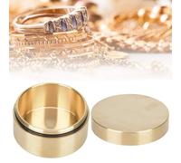 SIXRUN Brass Mini Container, Handcrafted Brass Storage Box, Sealed Jewelry Box/Cover for Outdoor Use, Medium 4.75L (L)