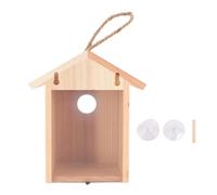 SIXRUN Cedar Window Bird House with Transparent Design, Secure Hanging Option for Observing and Attracting Various Bird Species, Stylish & Rugged Construction