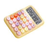SIXRUN Colorful Electronic Calculator, Mechanical Keyboard Desktop Calculator with Large LCD Display and Big Buttons for Office Home and School Use (Lemon Yellow)