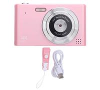 SIXRUN Compact Travel Camera Digital Camera, 48MP 4K Video, 16x Zoom, AF Auto Focus, Anti Shake, Face Detection for Kids Students (Pink)