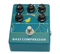 SIXRUN Compression Guitar Pedal, Aluminium Alloy 1/4in Monophonic Input Output Bass Pedal for Musician Production Stage, Transparent Tonality, Clarity and Sound Production