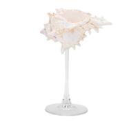 SIXRUN Conch Shell Wine Glass, Handcrafted Unique Artwork Drinking Goblet for Cocktail Drinks Wedding Party Bar Decor (Style 2)