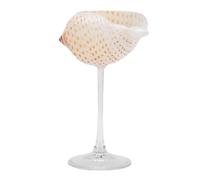 SIXRUN Conch Shell Wine Glass, Handcrafted Unique Artwork Drinking Goblet for Cocktail Drinks Wedding Party Bar Decor (Style 1)