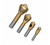 SIXRUN Countersink Chamfer Bit Set HSS Ti Coated Chamfer Tool 4 Pcs 2-5mm 5-10mm 10-15mm 15-20mm for Wood Metal Drilling Deburring and Hole Chamfering