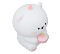 SIXRUN Cute Kids Night Light, 5V Cake Bear Night Light Brightness Adjustable 1200mAh Rechargeable Silicone Nursery Night Light for Bedroom Kawaii Room Decor