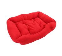SIXRUN Dog Bed with Keep Warming Mat Winter Warm Pet Bed for Small Dogs Cats 50x70cm Scandinavian Minimalist Style Polyester Fiber Removable Washable (Red)