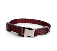 SIXRUN Dog Collar, Printed Polyester Pet Collar with Adjustable Fit Metal Buckle and Stainless Steel D Ring, Soft Patterned for Medium Large Dogs Daily Walking Outdoor Use (L)