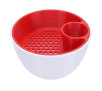 SIXRUN Dual Chamber Pistachio Bowl, Snack Organizer with Shell Container for Nuts, 3D Printed Nut Bowl Enhancing Snack Experience (White Red)