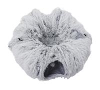 SIXRUN Foldable Plush Cat Tunnel Bed for Curious Cats Saving Multifunctional Round Pet Tunnel Toy for Kitten Puppy, Fabric Material