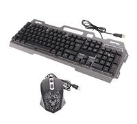 SIXRUN Gaming Keyboard and Mouse Combo, Ergonomically Designed USB Wired Set, 104 Keys with Colorful Lighting for Gamers