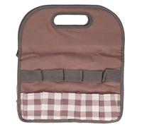 SIXRUN Garden tool bag with multi pockets, 14x6.7x15.7 inches (Coffee plaid stitching)