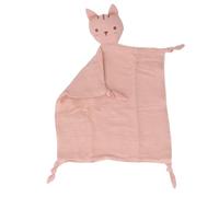 SIXRUN Gender Neutral Animal Lovey Blanket, Soft Cotton Baby Toy, Beautiful Cat Doll Quilt for Anxiety Relief and Sensory Stimulation (Dusty Pink)