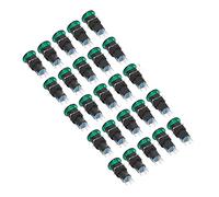 SIXRUN Green Mushroom Head Switch Plastic Mini Button Switch 16mm Self Reset IP65 Silver Contact One NO One NC for Machine Tools Textiles Light Industry Equipment (AC/DC24V)
