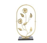 SIXRUN Hand Colored Iron Ornament, Metal Craft Decoration with Crystal Base Modern Light Luxury Design Nordic Style Versatile Home Decor (Rose)