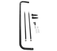 SIXRUN Harness Bar, Stainless Steel Seat Belt Roll Harness Rod Bar Kit 49in, Bolt On Install, 5 Brackets Included, Behind Seat Mount for Race Car Chassis 4 5 6 Point (B Black)