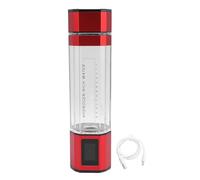SIXRUN Hydrogen Water Bottle, 300ml 5000ppb Rechargeable Portable Hydrogen Water Generator with SPE PEM Technology and Removable Base for Home Office (Red)