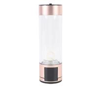 SIXRUN Hydrogen Water Bottle, 400ml Portable Hydrogen Water Ionizer with 2 Concentration Modes and Detachable Base for Travel Workout (Gold)