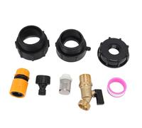 SIXRUN IBC Tote Adapter, PP Brass Hose Connector with S60x6 Thread and Manual Valve, Leakproof Spout for Industrial Agricultural Liquid Filling Water Oil Transfer
