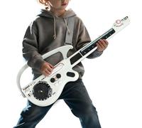 SIXRUN Kids Electric Guitar Stringless Smart Guitar No Strings with LED Lights DJ Turntable Bluetooth for Children 3 Years Old (Gray)