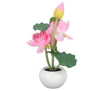 SIXRUN LED Flower Table Lamp, Realistic 3 Head Artificial Night Light for Home Living Room Decoration, Plastic/Ceramic, Ideal for Your Loved Ones