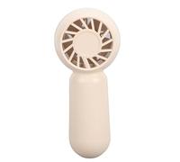 SIXRUN Mini Handheld Fan 4 Speeds Invisible Blade for Travel with Neck Lanyard Hands Free Cooling for Home Office Outdoors (Beige)