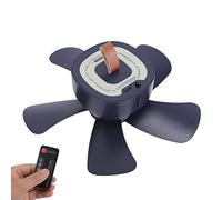 SIXRUN Mini USB Plug Ceiling Fan ABS Portable Ceiling Fan 4 Speeds Remote Control Timer 5 Blades Hanging for Camping Tent Bedroom Travel Power Outage (Blue)