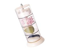 SIXRUN Multi Layer Powder Puff Organizer, Plastic Rotating Makeup Puff Organizer with 360 Degree Drawers, Breathable Jewelry Storage Case for Vanity Desk Bedroom (4 Tiers)