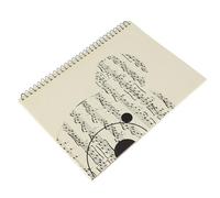 SIXRUN Music Notes Paper Notebook, Paper Manuscript Writing Book with 50 Pages, Coating Free Double Sided Use, for Composers Students Teachers Piano Violin Lessons (yellow bear pattern)