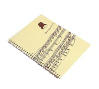 SIXRUN Music Notes Paper Notebook, Paper Manuscript Writing Book with 50 Pages, Coating Free Double Sided Use, for Composers Students Teachers Piano Violin Lessons (yellow music score pattern)