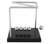 SIXRUN Newton Cradle, Wooden Base Pendulum Ball Science Physics Desk Toy with 5 Solid Balls, for Psychology Teaching Gift Home Office Decor
