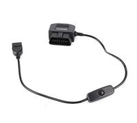 SIXRUN OBD2 Charging Cable, USB Power Cord, 16Pin Connector for Car GPS DVR Camera, Designed for Easy Installation