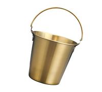 SIXRUN Polished Stainless Steel Mini Ice Bucket with Handle, for Wine, Beer & Snacks, for Parties, Bars, Home Dining Use Mini Stainless Steel Ice Bucket (Gold)