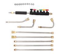 SIXRUN Pressure Washer Extension Wand Set with 8 Rods 6 Nozzle Tips 0-65° Adjustable Angles Stainless Steel Lance for Roof Gutter Car Driveway Outdoor 4000 PSI